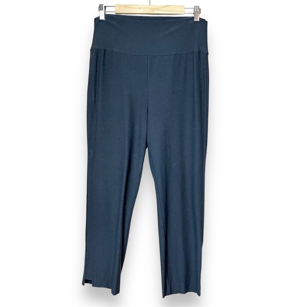 Eileen Fisher‎ Cropped Pull-On Pants Medium charcoal gray lightweight stretch
